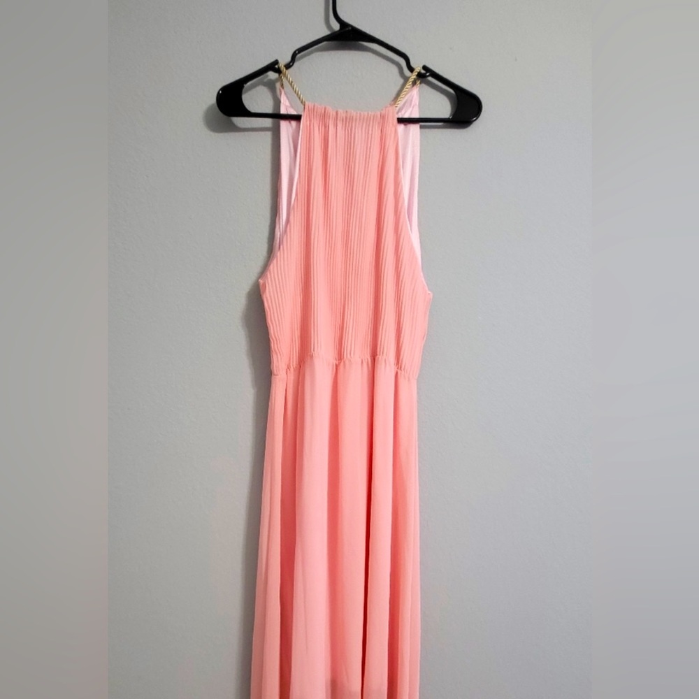 Long dress, pink, maid of honor, wedding, church, graduation.